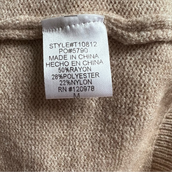 Entro Tan Boho Sweater with Ruffles across the Front & Arms size M - Picture 5 of 5